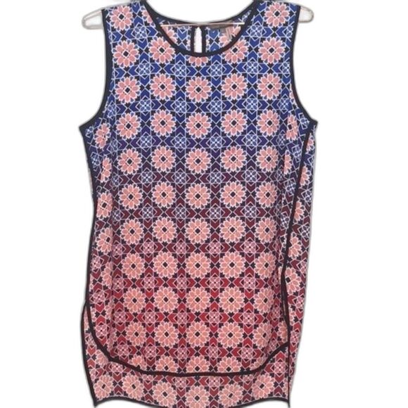 Vince Camuto Geo Print Bright Sleeveless Blouse New Condition Small 19A - Picture 1 of 9